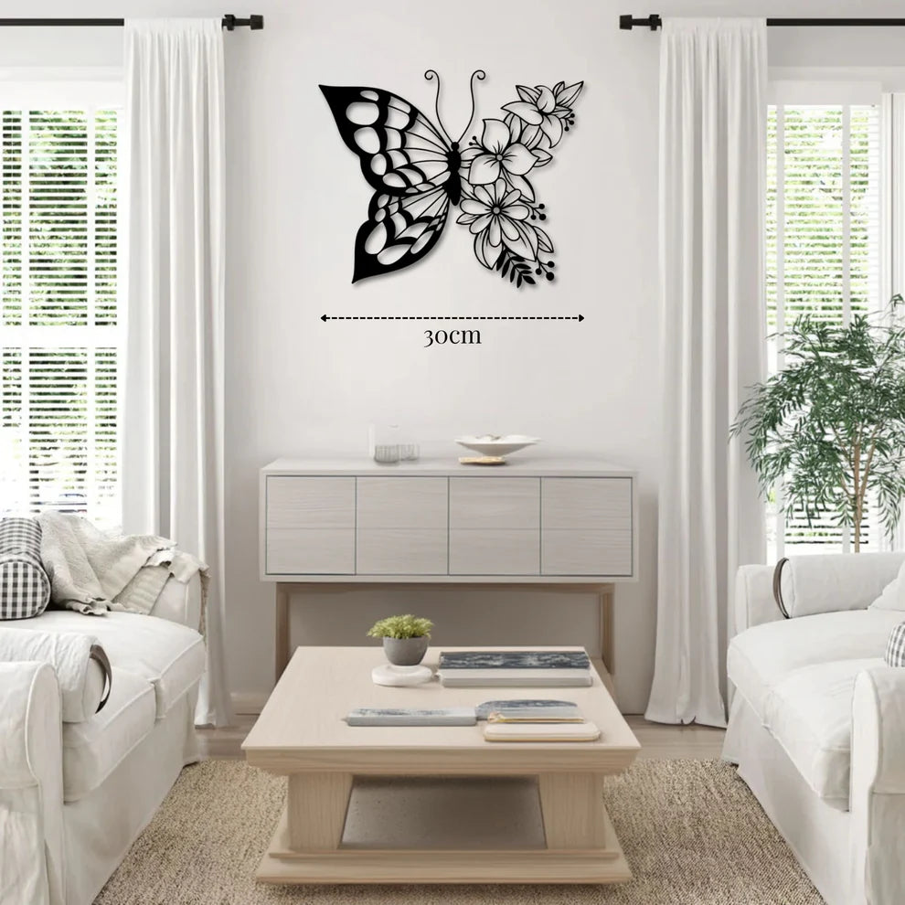 ديكور جداري معدني - بزينة الفراشة الجميلة