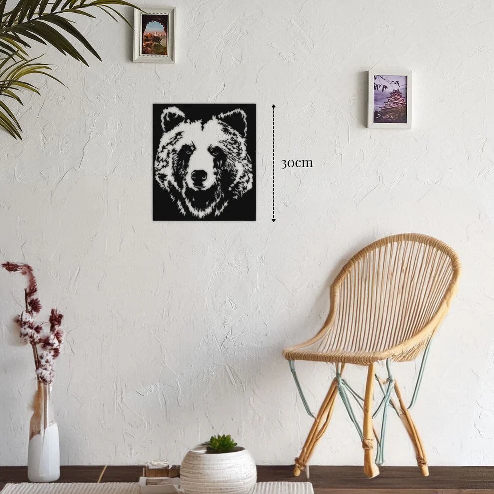 ديكور جداري معدني  بزينة على شكل رأسين من الدئبين الجميلتان