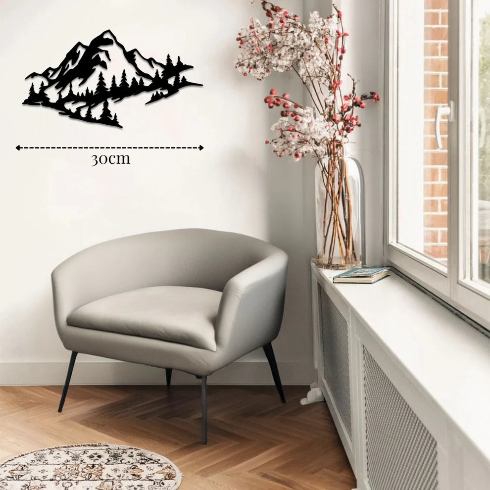 ديكور جداري معدني  بزينة الجبال العملاقة و الغابة